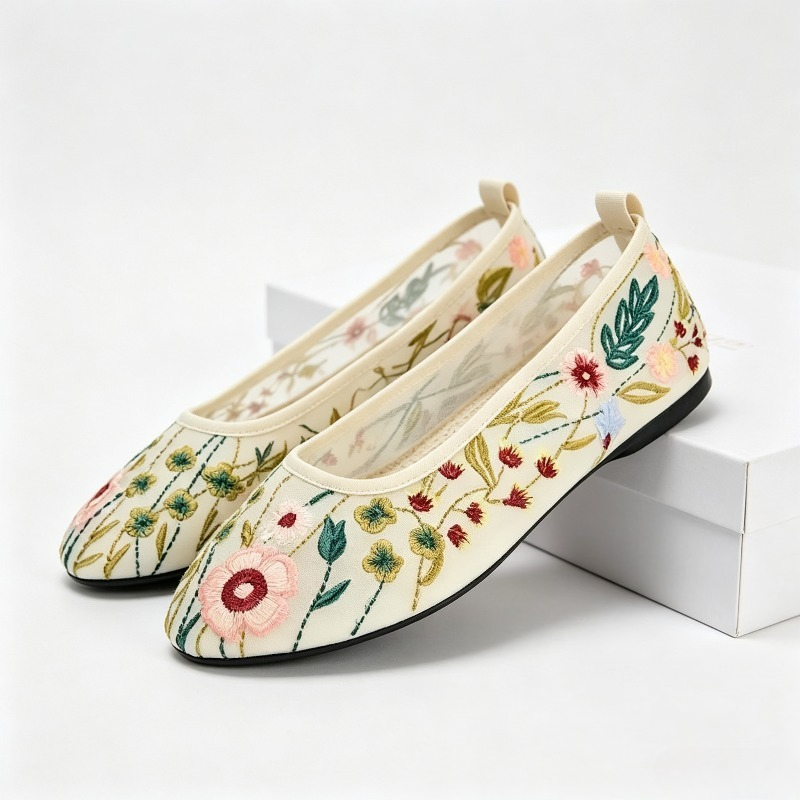 Women'S Ethnic Fashion Brands - Ballerine in rete con punta tonda