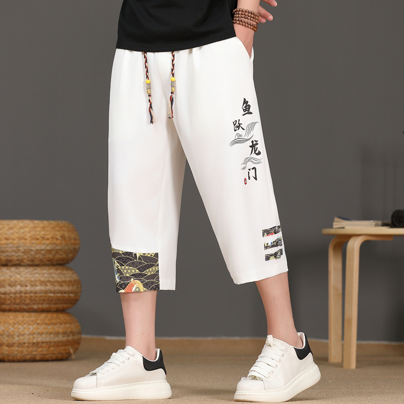 Urban Ethnic Fashion - Pantaloncini Estivi da Uomo in Seta