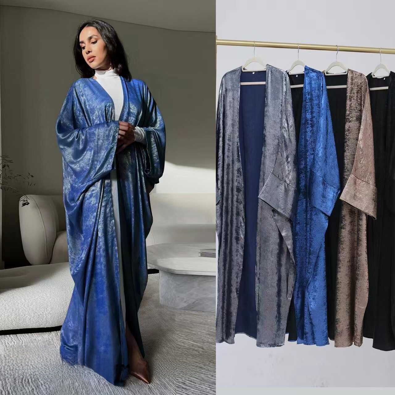 Ethnic Style Dresses - Elegante Abito Cardigan Aperto con Patchwork,