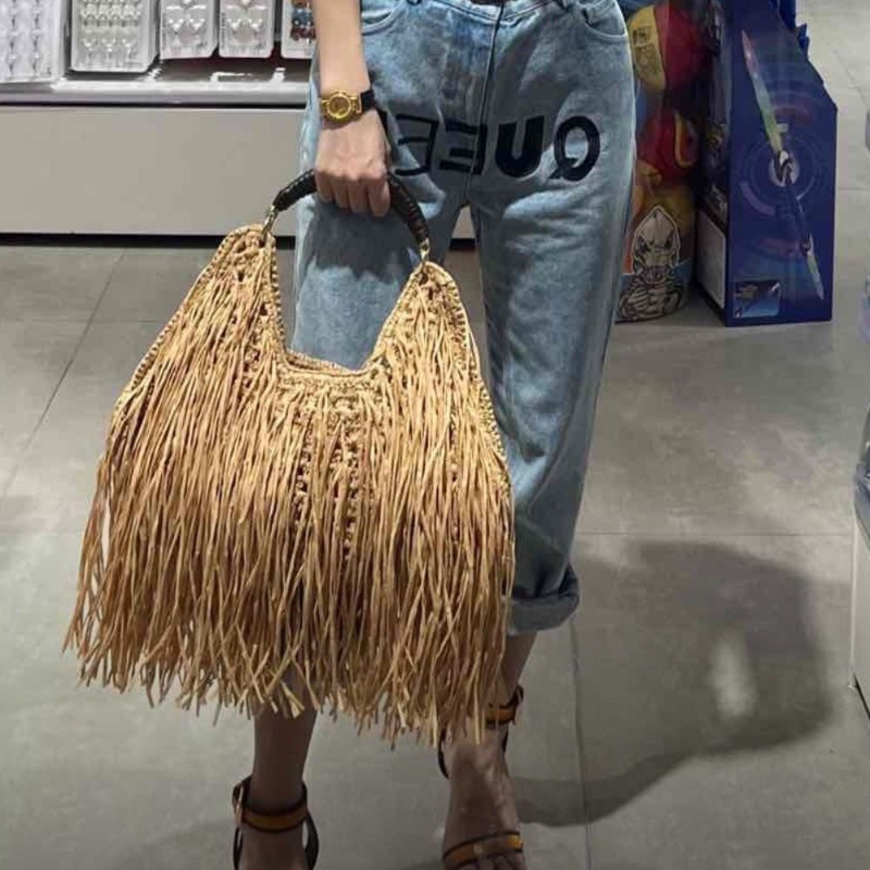 Borsa tote in paglia con frang - Ethnic Fashion Designers recensione e prezzo