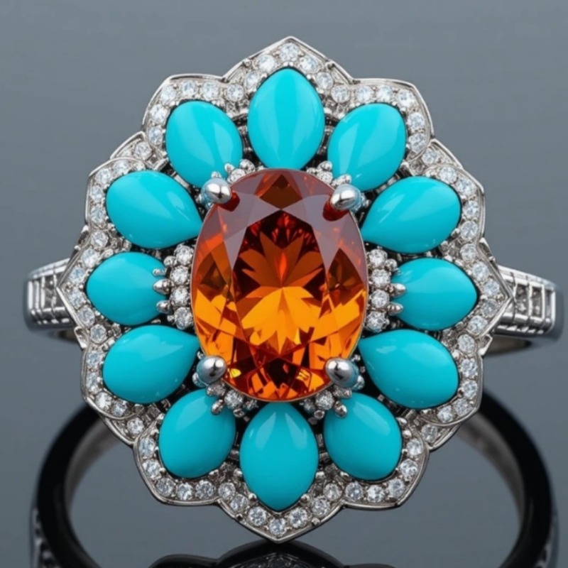 Anello Floreale in Turchese Si - Ethnic Chic Fashion recensione e prezzo