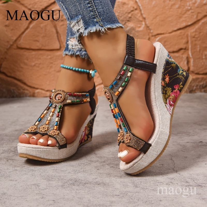 Sandali con Zeppa Floreali Boh - Ethnic Fashion In recensione e prezzo
